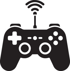 Black Joystick Icon Vector Vector Design Game Video Icon Style
