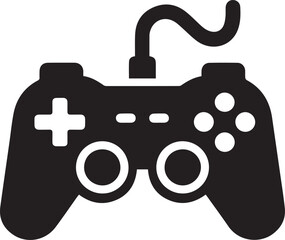 Black Joystick Icon Vector Vector Design Game Video Icon Style
