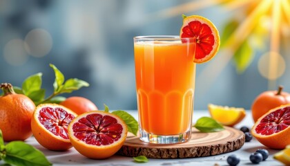 Orange juice with fresh fruit