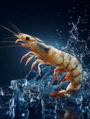 Large Shrimp Resting in Vibrant Detail