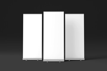 3D illustration. Roll-up banner mockup isolated