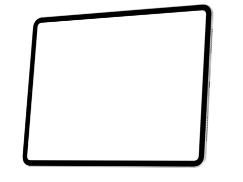Silver Tablet PC Mockup Template. Isometric Style. Without background 
