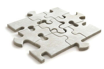 A jigsaw puzzle with a white background