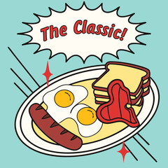 Breakfast Plate – Full Combo in Pop Art Style