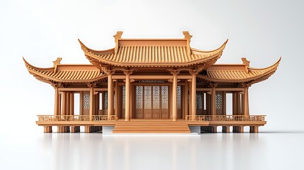 Fototapeta premium Royal dynasty style chinese temple front view high resolution images