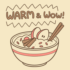 Oatmeal Bowl with Apple Slices – “WARM & WOW!”.