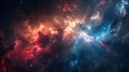 Obraz premium Mesmerizing Cosmic Nebula with Glowing Celestial Elements and Abstract Galaxy Designs