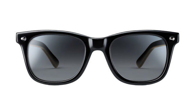 Sleek Sunglasses: A stylish pair of sunglasses sits, its dark lenses ready to ward off the sun's glare.