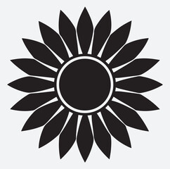 a sunflower icon silhouette vector art illustration, abstract flower vector illustration