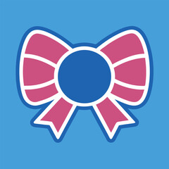 Memorial Day Bow Tie Icon – Vector Art Illustration and Patriotic Design