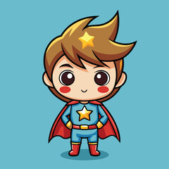Cute Cartoon Superhero Child