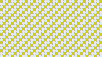 Geometric pattern of circles and squares in pastel colors (1)