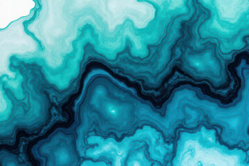 Fototapeta premium Mesmerizing Ink in Water: Teal & Dark Blue Swirling Patterns in Experimental Photography