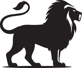 Majestic Lion Silhouette | Wild Animal Vector Art

