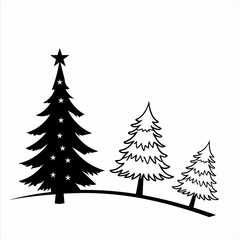 Obraz premium Christmas tree images black and green