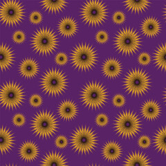 Beautiful blooming flowers on light yellow background seamless pattern for fabric textile wallpaper fashion print background. 