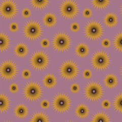 Beautiful blooming flowers on light yellow background seamless pattern for fabric textile wallpaper fashion print background. 