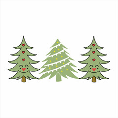 Obraz premium Christmas tree images black and green