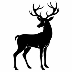 Elegant Black Deer Silhouette Artwork