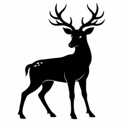 Elegant Black Deer Silhouette Artwork
