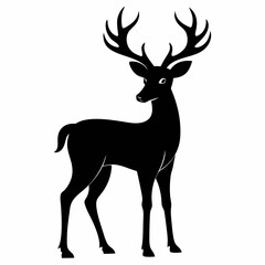 Elegant Black Deer Silhouette Artwork