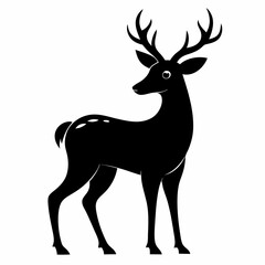 Elegant Black Deer Silhouette Artwork
