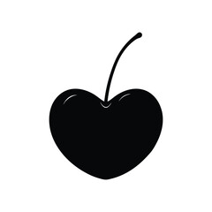 heart shape cherry fruit silhouette