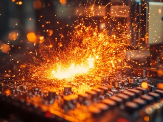 Plastic Melting From Switchboard Ignition Causes Sparks at Workshop