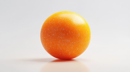 An isolated orange sphere has a subtle highlight and texture