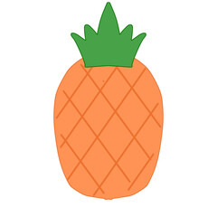 pineapple on white background