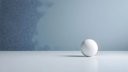 White Sphere Against Pale Blue Abstract Background