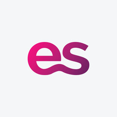 Creative letter ES for corporate, business and marketing.