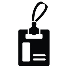 Obraz premium event pass card icon silhouette with lanyard strap