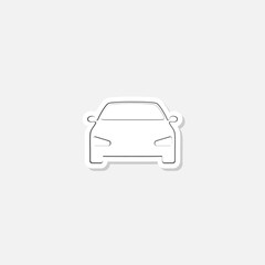 Car line icon sticker isolated on gray background