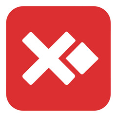 Obraz premium rejected card icon silhouette with cross symbol