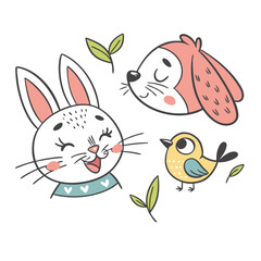 Cute Animal Friends Illustration