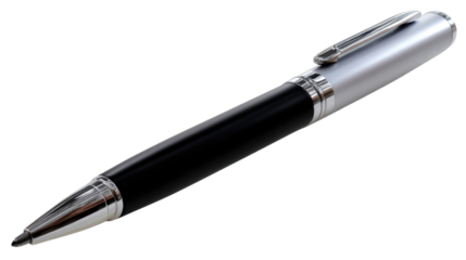 Sleek Writing Instrument: A modern pen, a symbol of creativity, communication, and the enduring power of written ideas, poised and ready to translate thoughts into words.