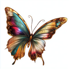 butterfly isolated on white, transparent background