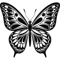 Elegant Butterfly, Black Butterfly, White Butterfly, Butterfly Silhouette, Black and White Design, Elegant Silhouette,