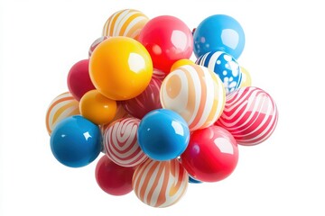 Colorful Balloons on White Background Isolated