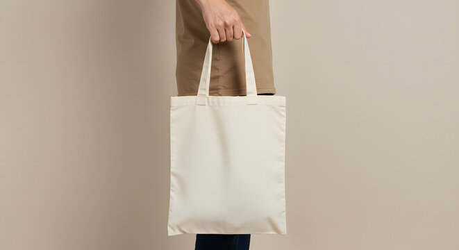Ecobag mockup with person holding it
