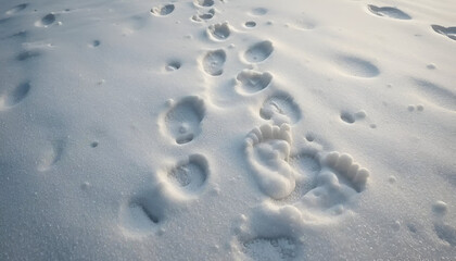 footprints in the snow