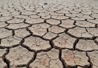 Cracked Earth Texture Dry Ground Drought, Climate Change, Environmental Issues, Global Warming, Desertification