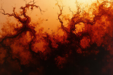 Mesmerizing Ink Swirls: Abstract Photography of Brown and Copper Blending in Water