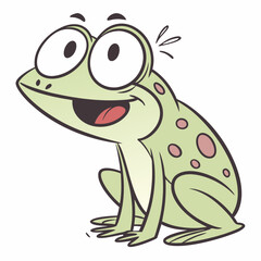 Flat Style Frog Cartoon Clipart