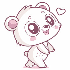 Obraz premium Kawaii Style Bear Cartoon Vector