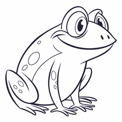 Simple Cartoon Frog Outline Vector