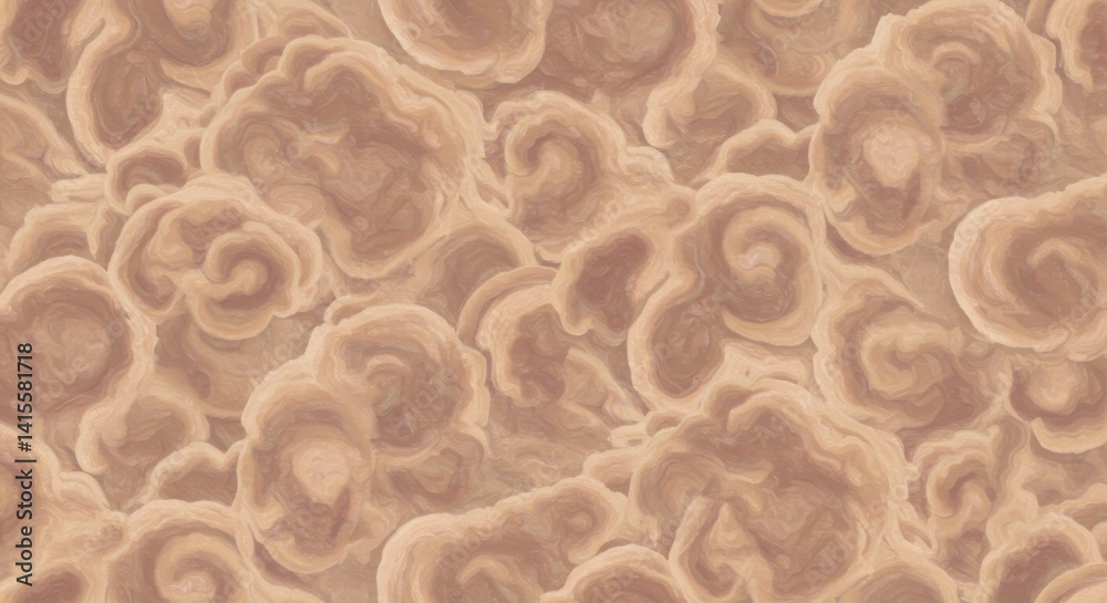 Aufkleber Abstract brown pattern with swirling shapes and textured surface effect