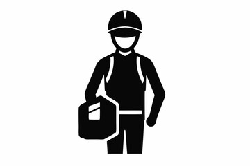 Delivery man silhouette black vector