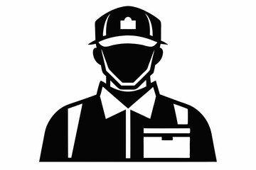 Delivery man silhouette black vector
